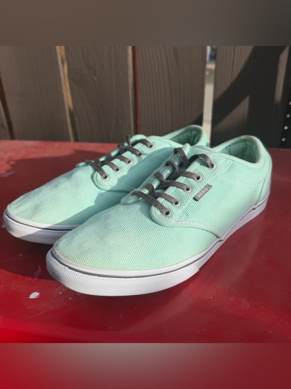 Vans Atwood Mint Green Canvas Low Top Sneakers Seafoam VN-0NJ08VZ Womens Size 10